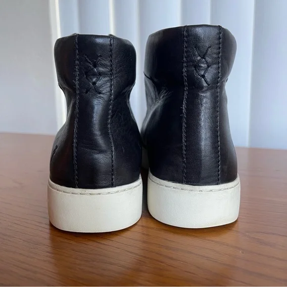 Frye Women’s Lena Zip Up Leather High Top Sneakers Black Size 9 - Picture 6 of 16